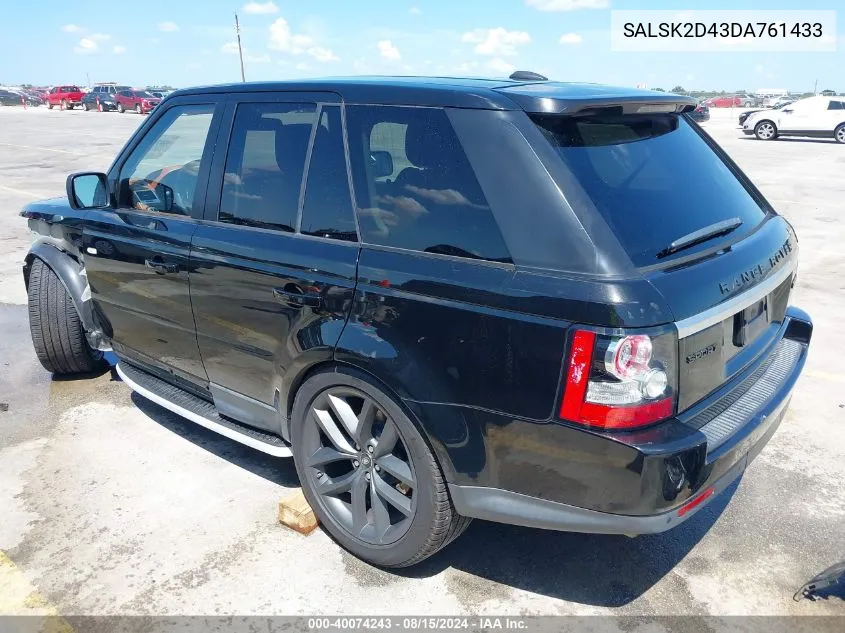 SALSK2D43DA761433 2013 Land Rover Range Rover Sport Hse