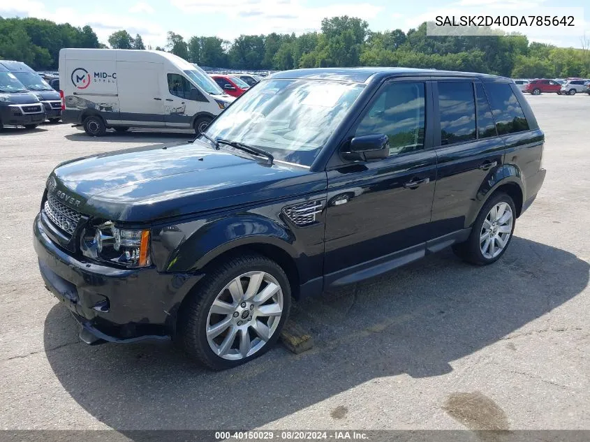 2013 Land Rover Range Rover Sport Hse VIN: SALSK2D40DA785642 Lot: 40150029