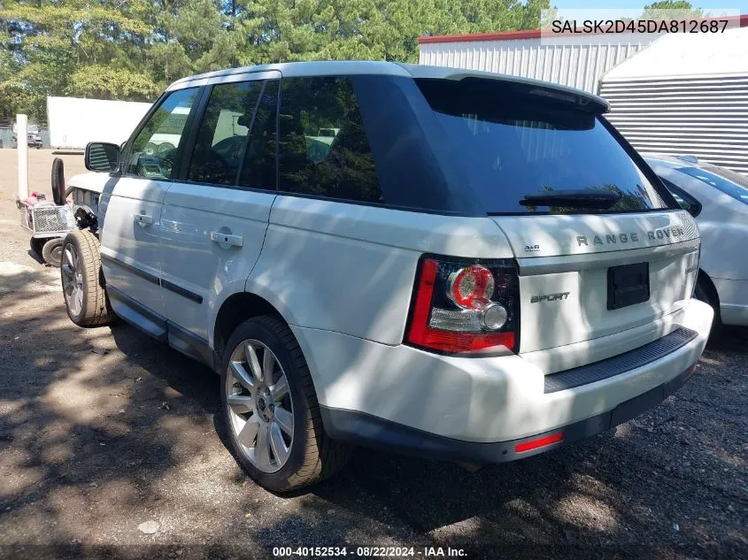 2013 Land Rover Range Rover Sport Hse VIN: SALSK2D45DA812687 Lot: 40152534