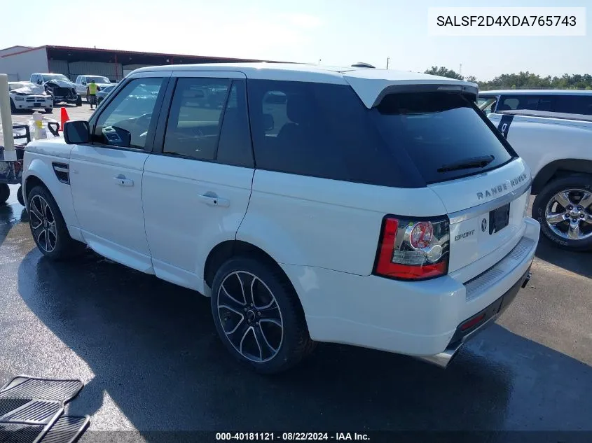 2013 Land Rover Range Rover Sport Hse VIN: SALSF2D4XDA765743 Lot: 40181121