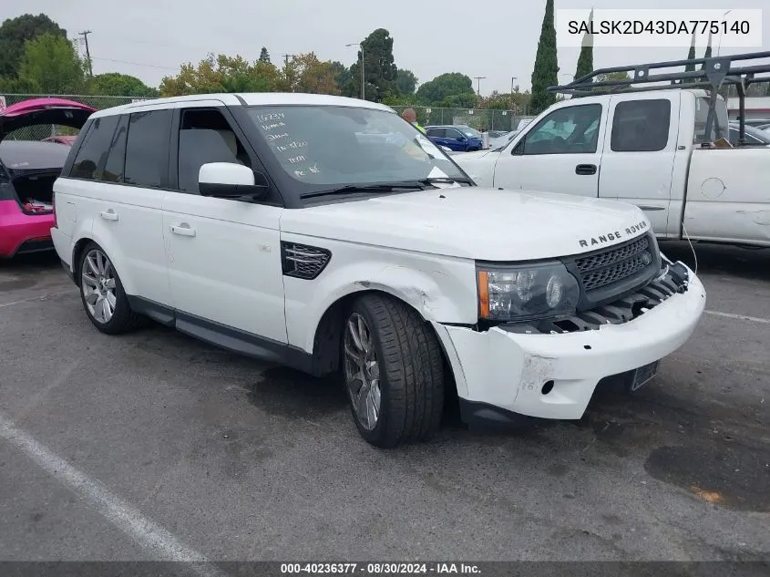 2013 Land Rover Range Rover Sport Hse VIN: SALSK2D43DA775140 Lot: 40236377