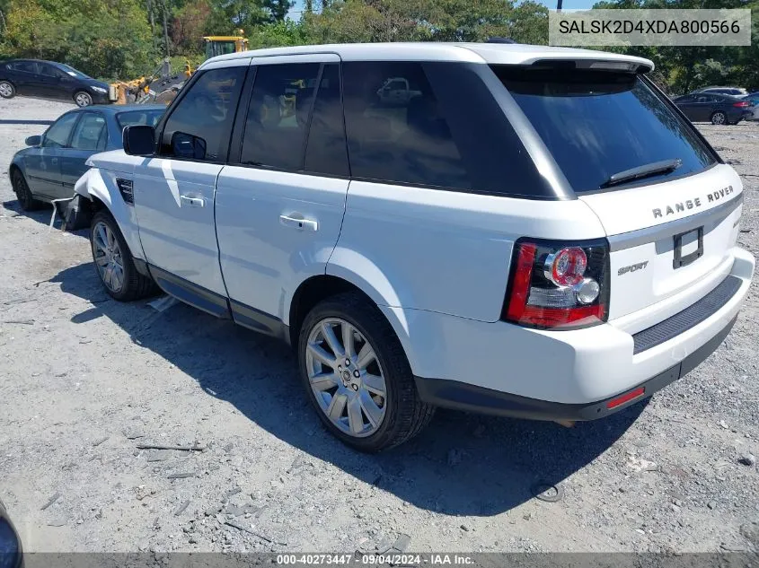 2013 Land Rover Range Rover Sport Hse VIN: SALSK2D4XDA800566 Lot: 40273447