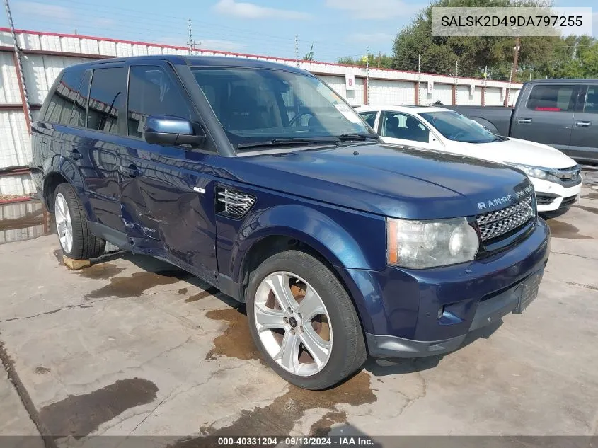 2013 Land Rover Range Rover Sport Hse VIN: SALSK2D49DA797255 Lot: 40331204