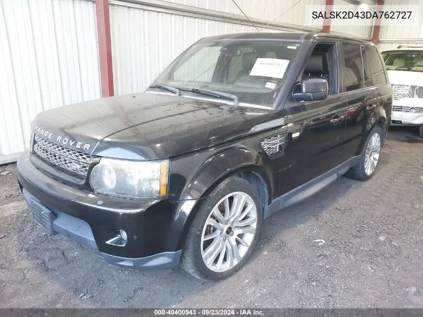 2013 Land Rover Range Rover Sport Hse VIN: SALSK2D43DA762727 Lot: 40400943