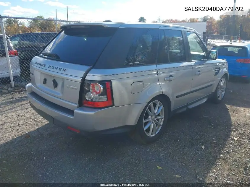 SALSK2D40DA779792 2013 Land Rover Range Rover Sport Hse