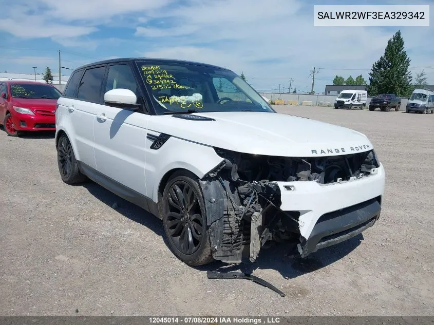 2014 Land Rover Range Rover Sport Hse VIN: SALWR2WF3EA329342 Lot: 12045014