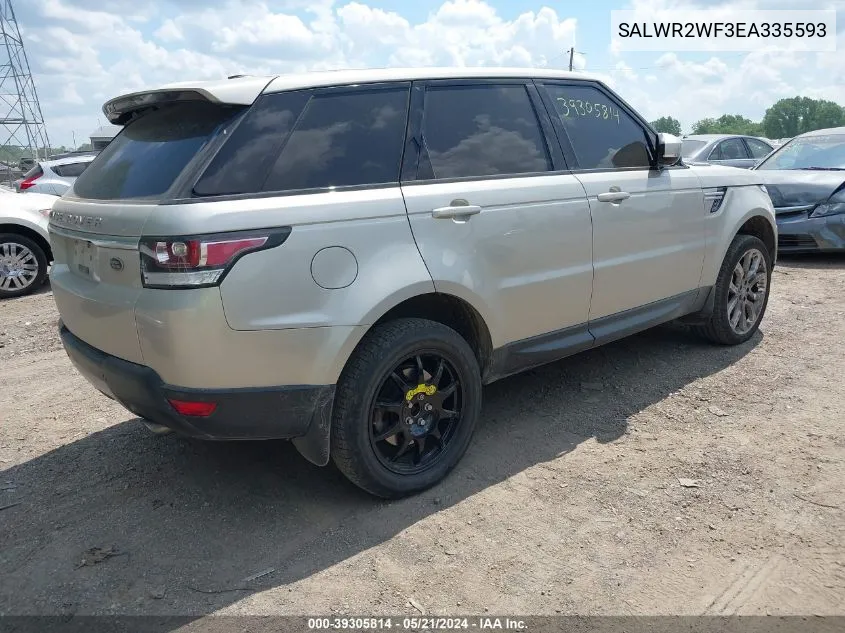 2014 Land Rover Range Rover Sport 3.0L V6 Supercharged Hse VIN: SALWR2WF3EA335593 Lot: 39305814