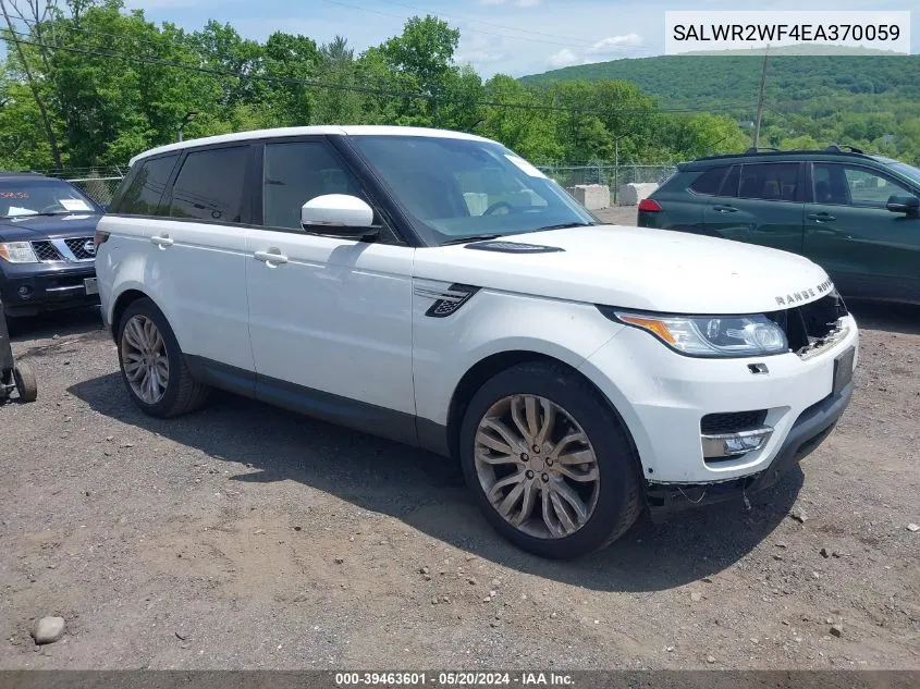 2014 Land Rover Range Rover Sport 3.0L V6 Supercharged Hse VIN: SALWR2WF4EA370059 Lot: 39463601