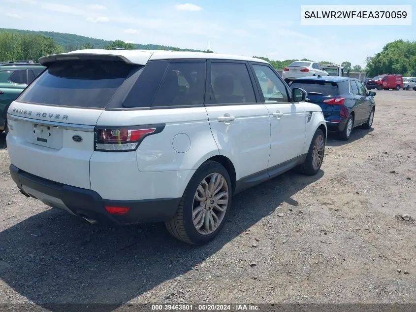 2014 Land Rover Range Rover Sport 3.0L V6 Supercharged Hse VIN: SALWR2WF4EA370059 Lot: 39463601