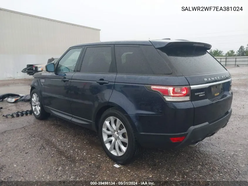 SALWR2WF7EA381024 2014 Land Rover Range Rover Sport 3.0L V6 Supercharged Hse