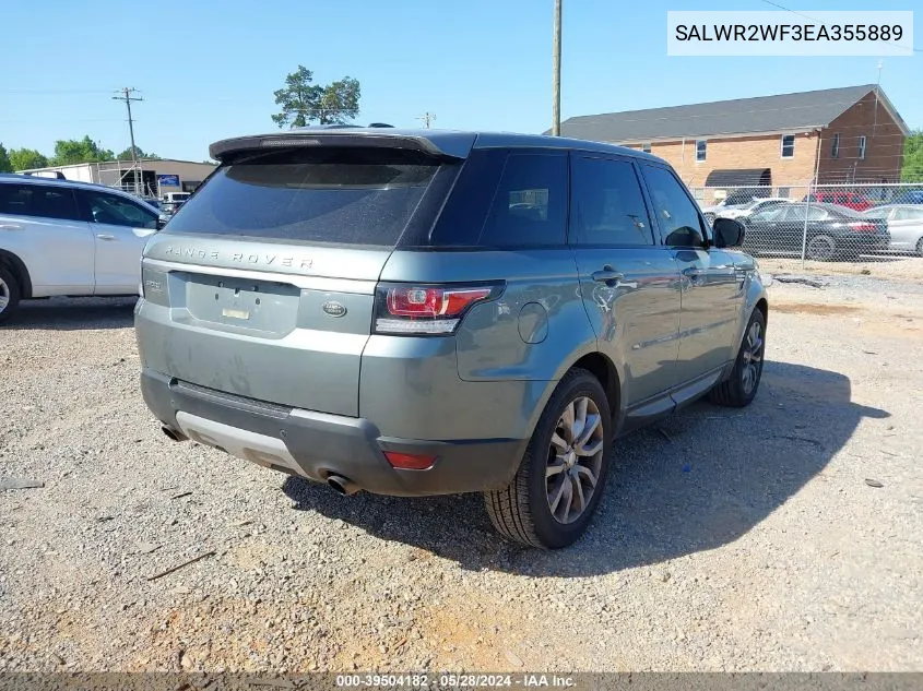 2014 Land Rover Range Rover Sport 3.0L V6 Supercharged Hse VIN: SALWR2WF3EA355889 Lot: 39504182