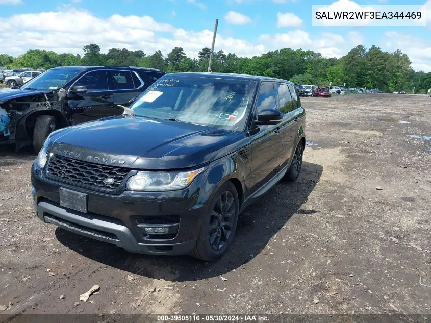 2014 Land Rover Range Rover Sport 3.0L V6 Supercharged Hse VIN: SALWR2WF3EA344469 Lot: 39505116