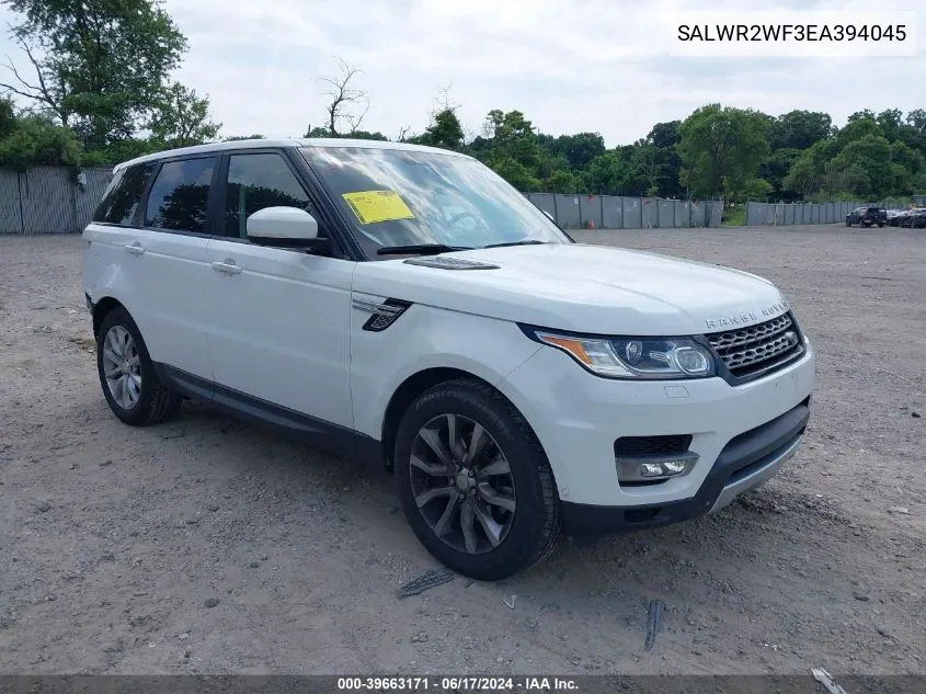 SALWR2WF3EA394045 2014 Land Rover Range Rover Sport 3.0L V6 Supercharged Hse