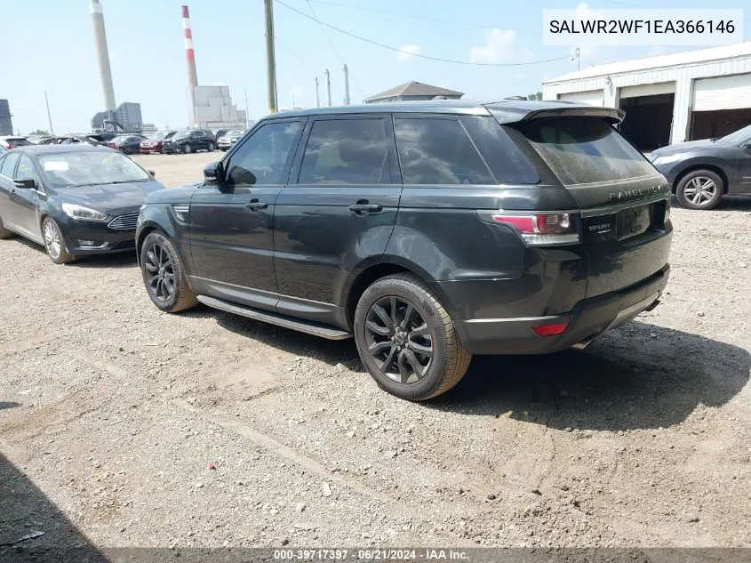 2014 Land Rover Range Rover Sport Hse VIN: SALWR2WF1EA366146 Lot: 39717397