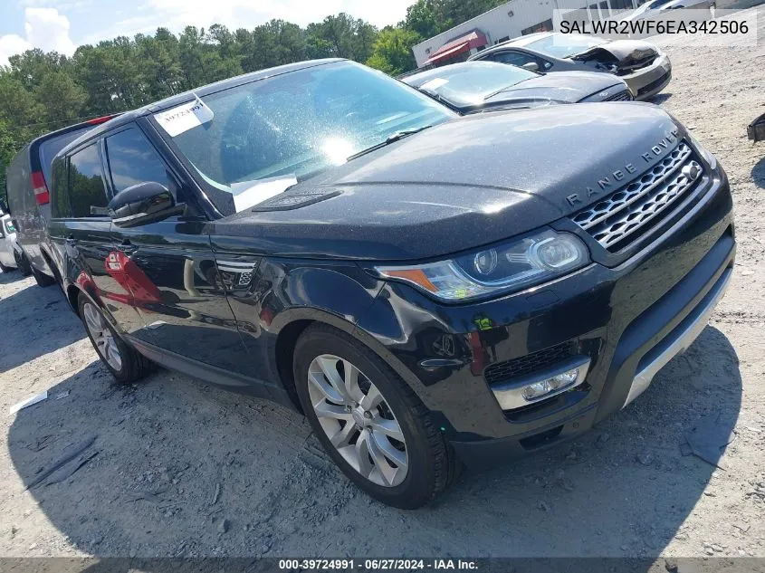 2014 Land Rover Range Rover Sport 3.0L V6 Supercharged Hse VIN: SALWR2WF6EA342506 Lot: 39724991