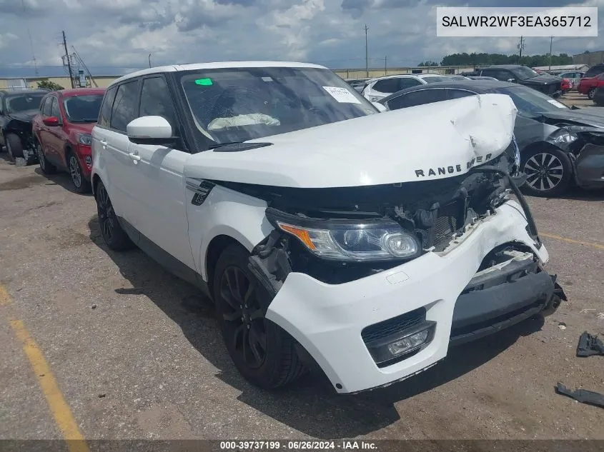 2014 Land Rover Range Rover Sport Hse VIN: SALWR2WF3EA365712 Lot: 39737199