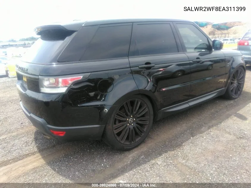 2014 Land Rover Range Rover Sport 3.0L V6 Supercharged Hse VIN: SALWR2WF8EA311399 Lot: 39824866