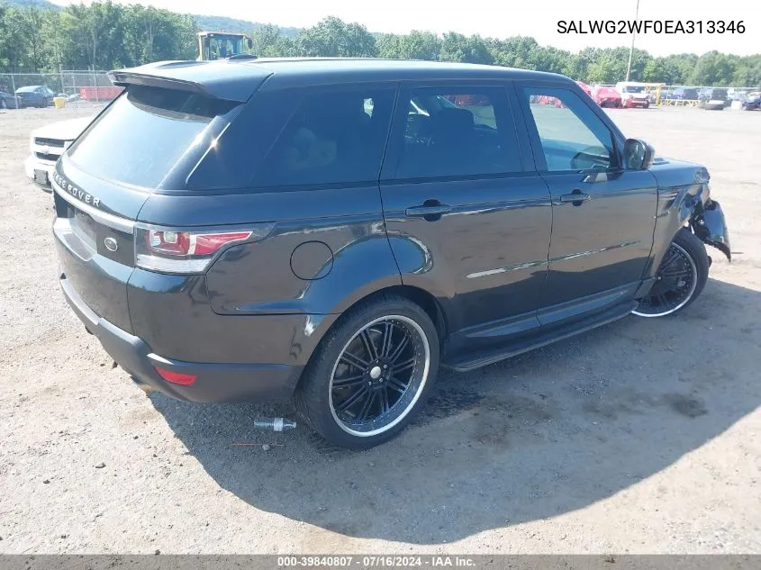 2014 Land Rover Range Rover Sport 3.0L V6 Supercharged Hse/3.0L V6 Supercharged Se VIN: SALWG2WF0EA313346 Lot: 39840807