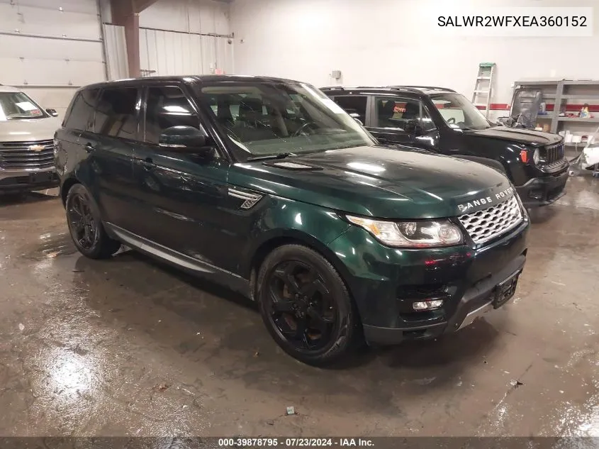 2014 Land Rover Range Rover Sport 3.0L V6 Supercharged Hse VIN: SALWR2WFXEA360152 Lot: 39878795