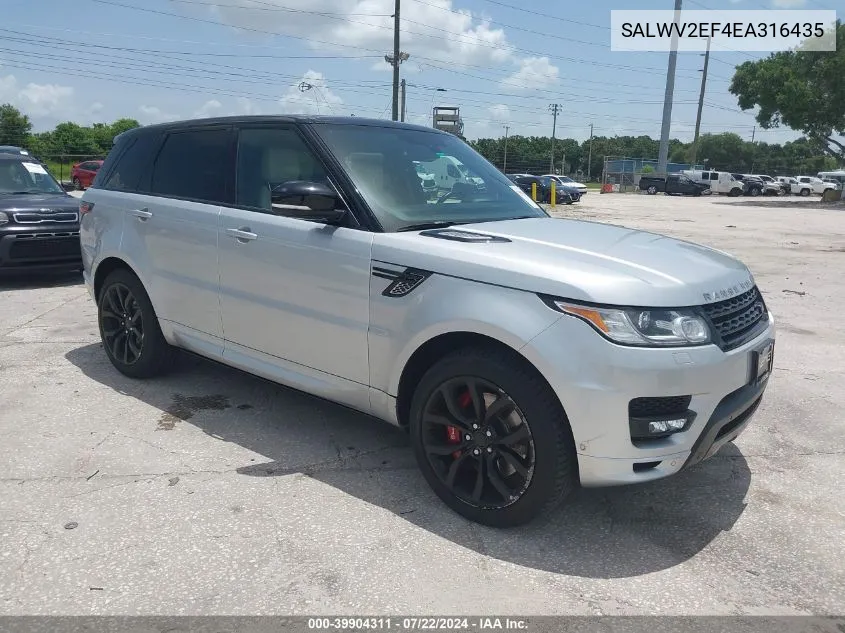 2014 Land Rover Range Rover Sport 5.0L V8 Supercharged Autobiography VIN: SALWV2EF4EA316435 Lot: 39904311