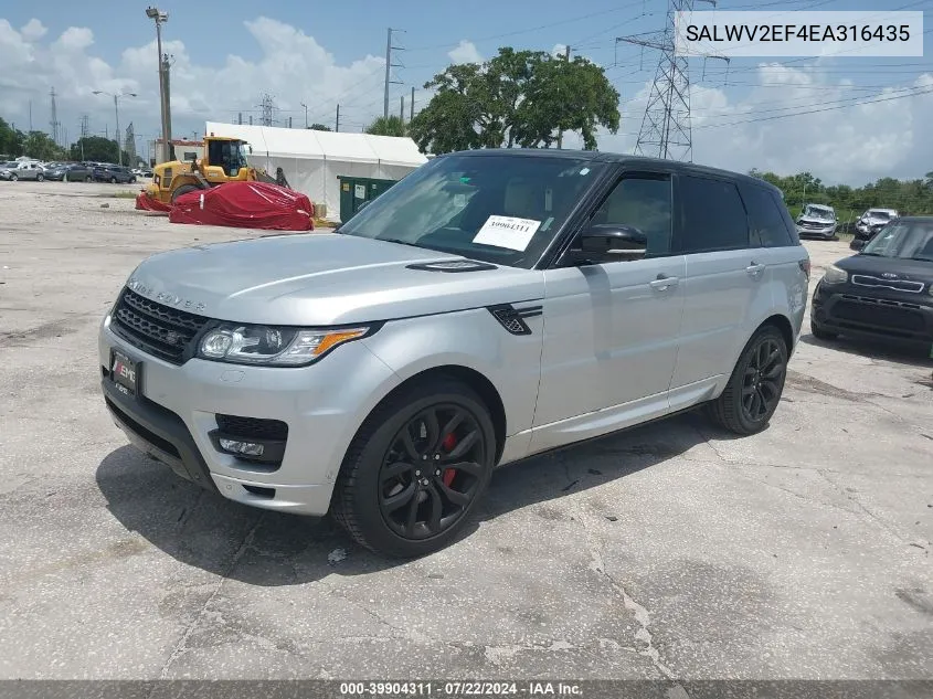 2014 Land Rover Range Rover Sport 5.0L V8 Supercharged Autobiography VIN: SALWV2EF4EA316435 Lot: 39904311