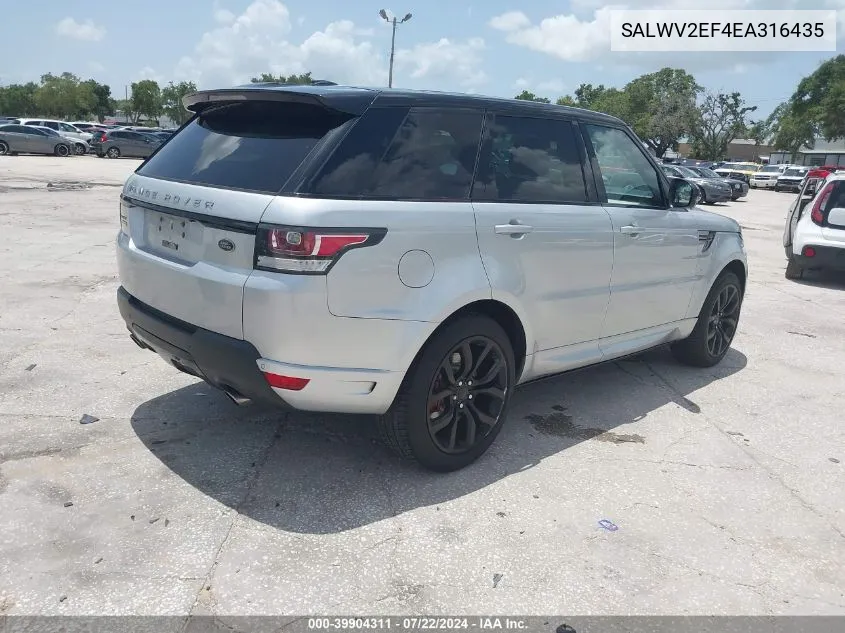 2014 Land Rover Range Rover Sport 5.0L V8 Supercharged Autobiography VIN: SALWV2EF4EA316435 Lot: 39904311