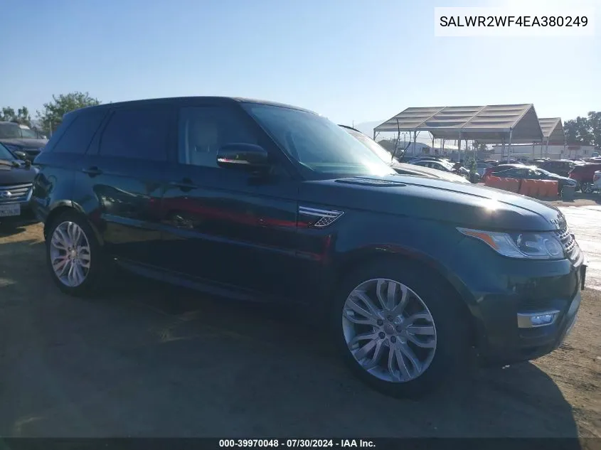 2014 Land Rover Range Rover Sport 3.0L V6 Supercharged Hse VIN: SALWR2WF4EA380249 Lot: 39970048