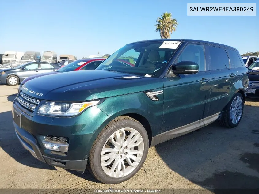 SALWR2WF4EA380249 2014 Land Rover Range Rover Sport 3.0L V6 Supercharged Hse