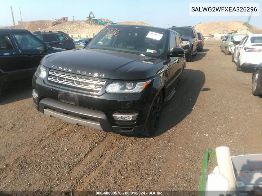 2014 Land Rover Range Rover Sport Se VIN: SALWG2WFXEA326296 Lot: 40000576