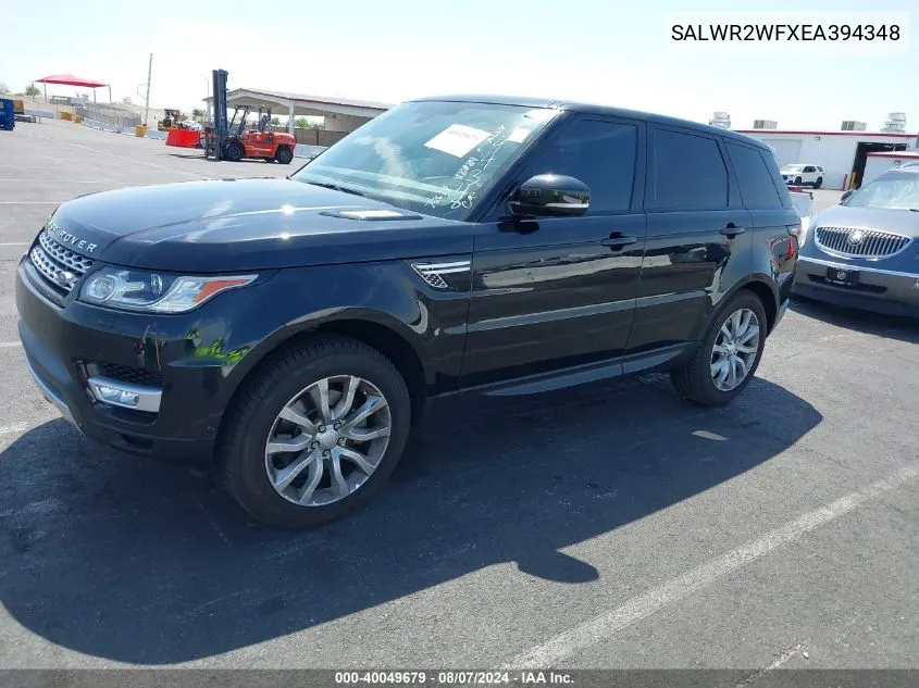 2014 Land Rover Range Rover Sport 3.0L V6 Supercharged Hse VIN: SALWR2WFXEA394348 Lot: 40049679