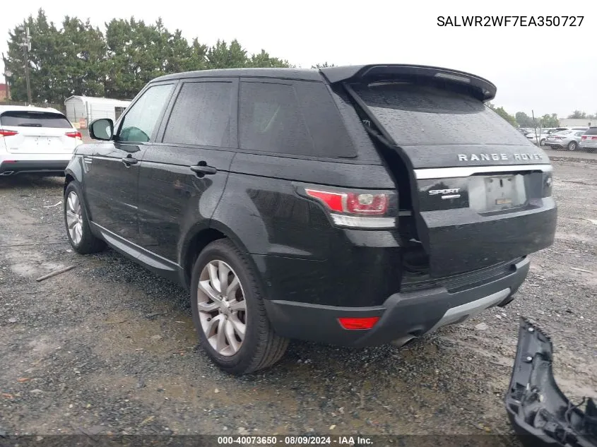 2014 Land Rover Range Rover Sport Hse VIN: SALWR2WF7EA350727 Lot: 40073650