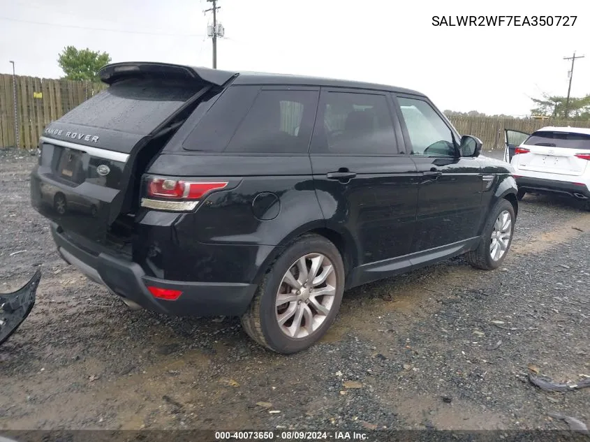 2014 Land Rover Range Rover Sport Hse VIN: SALWR2WF7EA350727 Lot: 40073650