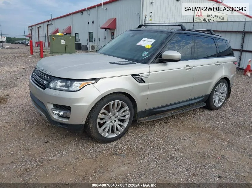 2014 Land Rover Range Rover Sport 3.0L V6 Supercharged Hse VIN: SALWR2WF0EA330349 Lot: 40076643