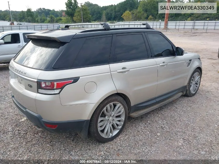 2014 Land Rover Range Rover Sport 3.0L V6 Supercharged Hse VIN: SALWR2WF0EA330349 Lot: 40076643