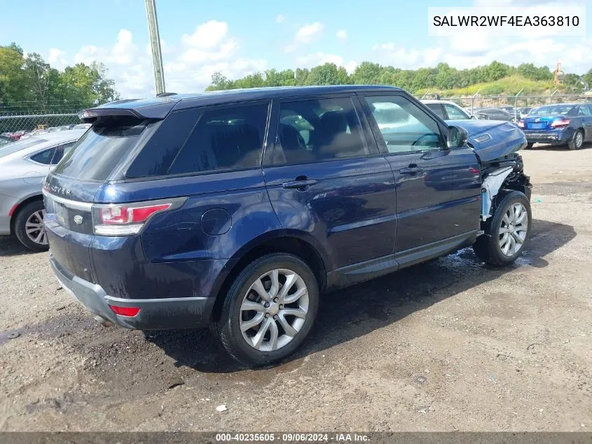 2014 Land Rover Range Rover Sport 3.0L V6 Supercharged Hse VIN: SALWR2WF4EA363810 Lot: 40235605