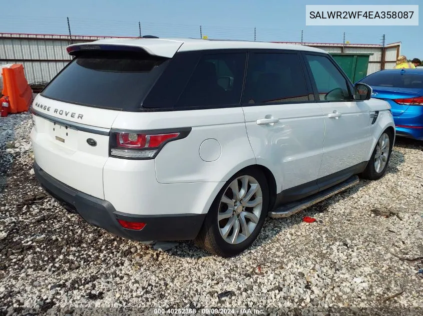 2014 Land Rover Range Rover Sport 3.0L V6 Supercharged Hse VIN: SALWR2WF4EA358087 Lot: 40252368