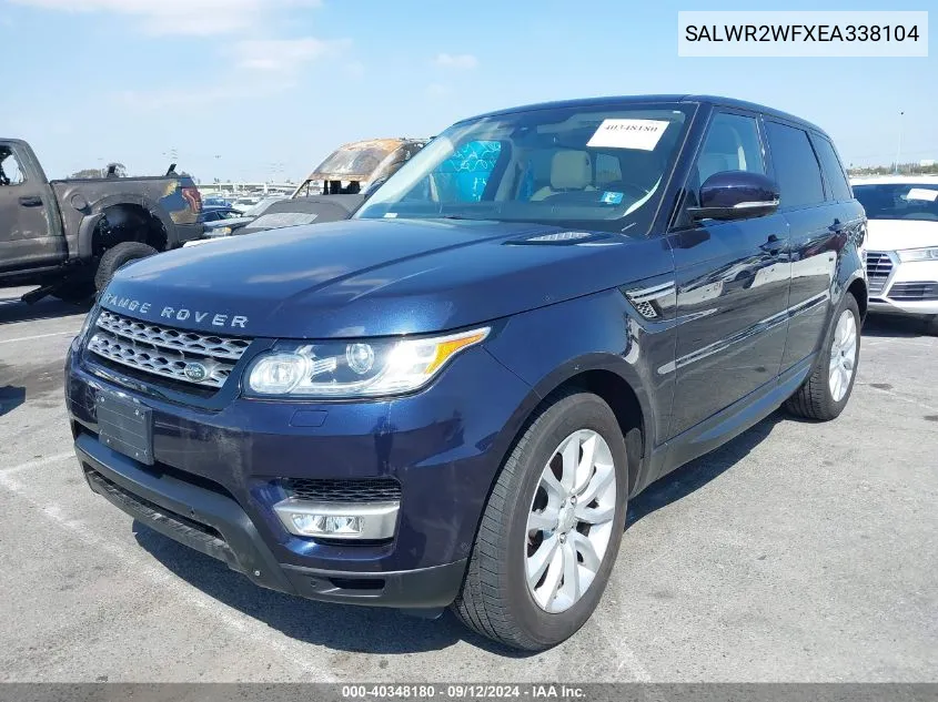 2014 Land Rover Range Rover Sport 3.0L V6 Supercharged Hse VIN: SALWR2WFXEA338104 Lot: 40348180