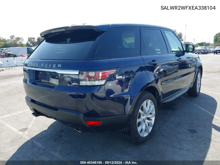 2014 Land Rover Range Rover Sport 3.0L V6 Supercharged Hse VIN: SALWR2WFXEA338104 Lot: 40348180