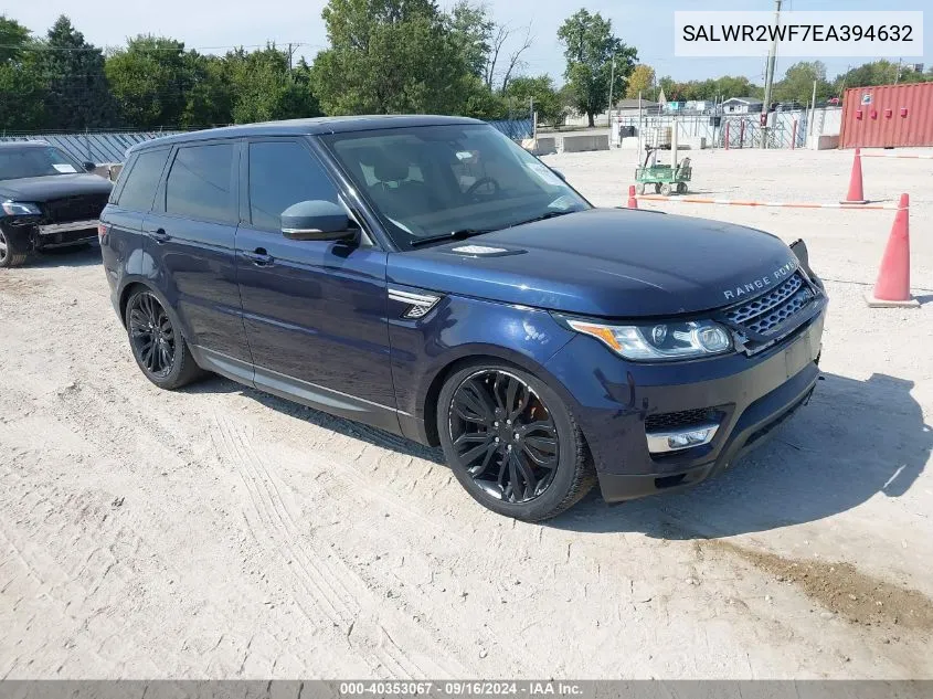 SALWR2WF7EA394632 2014 Land Rover Range Rover Sport 3.0L V6 Supercharged Hse