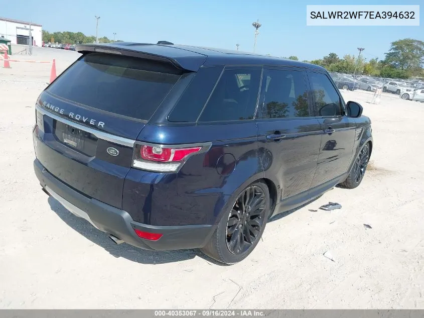 2014 Land Rover Range Rover Sport 3.0L V6 Supercharged Hse VIN: SALWR2WF7EA394632 Lot: 40353067