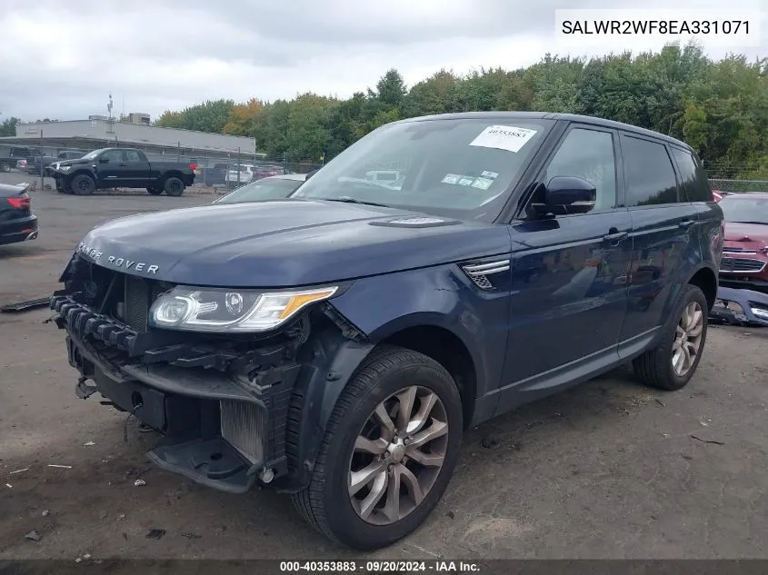 2014 Land Rover Range Rover Sport 3.0L V6 Supercharged Hse VIN: SALWR2WF8EA331071 Lot: 40353883