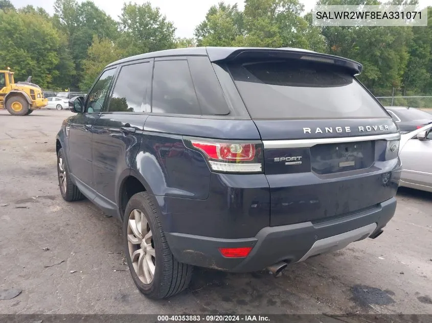 2014 Land Rover Range Rover Sport 3.0L V6 Supercharged Hse VIN: SALWR2WF8EA331071 Lot: 40353883