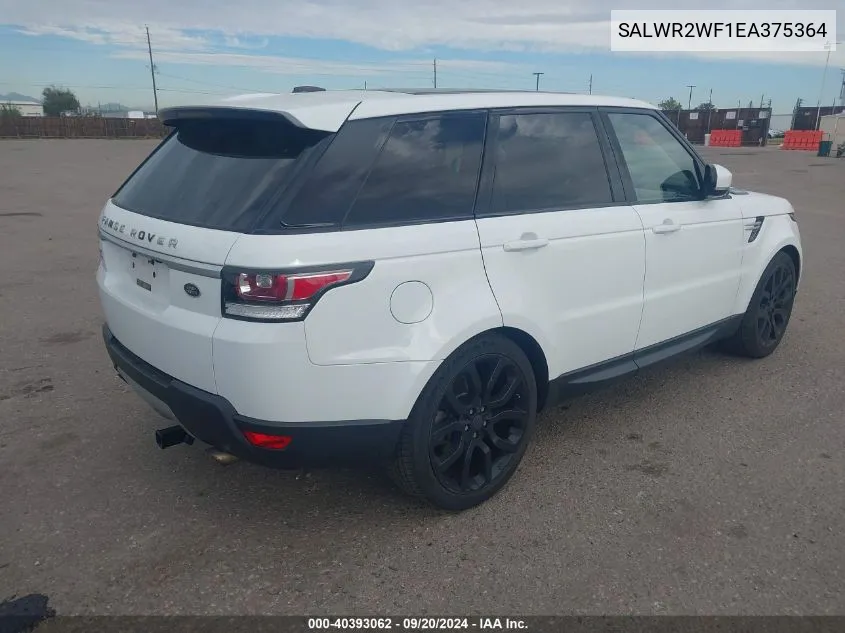 2014 Land Rover Range Rover Sport 3.0L V6 Supercharged Hse VIN: SALWR2WF1EA375364 Lot: 40393062