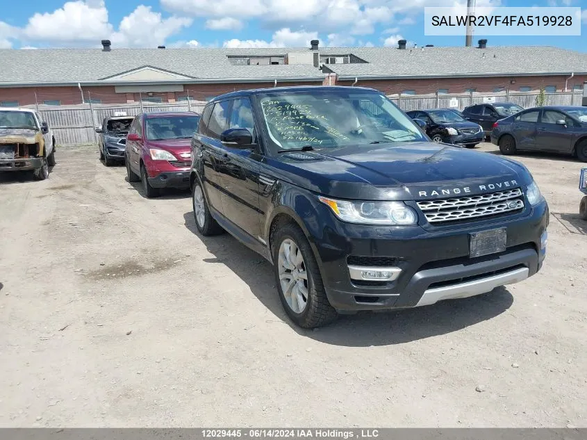 2015 Land Rover Range Rover Sport VIN: SALWR2VF4FA519928 Lot: 12029445