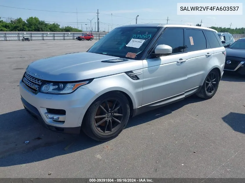 2015 Land Rover Range Rover Sport Sc VIN: SALWR2VF4FA603537 Lot: 39391504