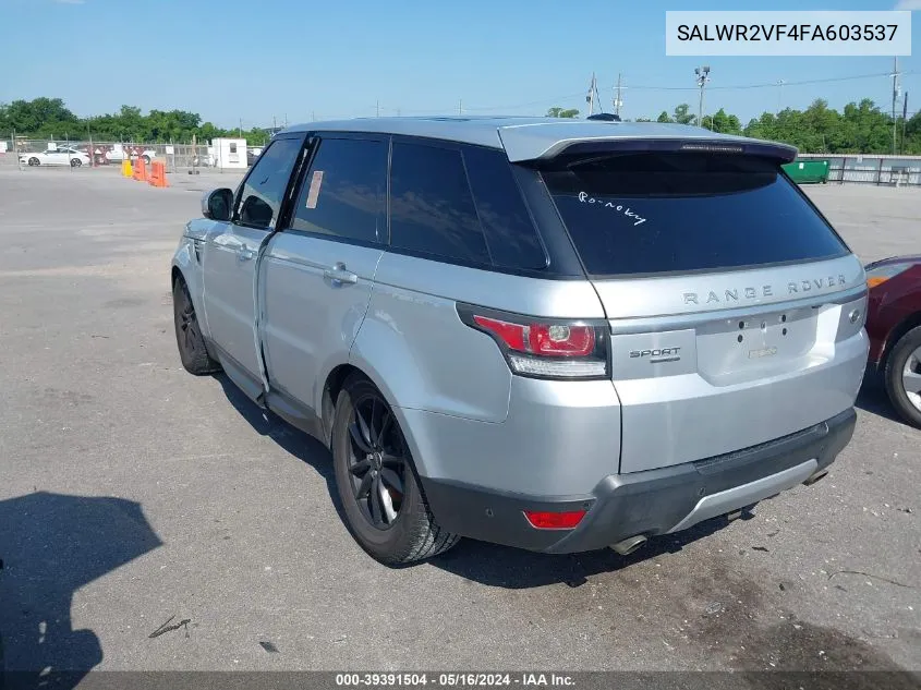 2015 Land Rover Range Rover Sport Sc VIN: SALWR2VF4FA603537 Lot: 39391504