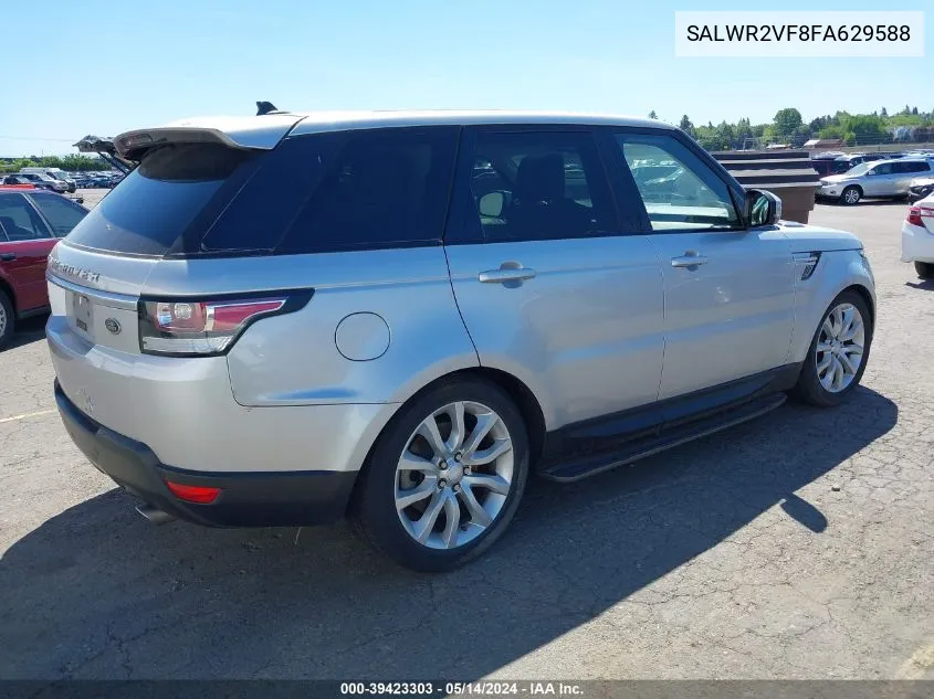 2015 Land Rover Range Rover Sport 3.0L V6 Supercharged Hse VIN: SALWR2VF8FA629588 Lot: 39423303