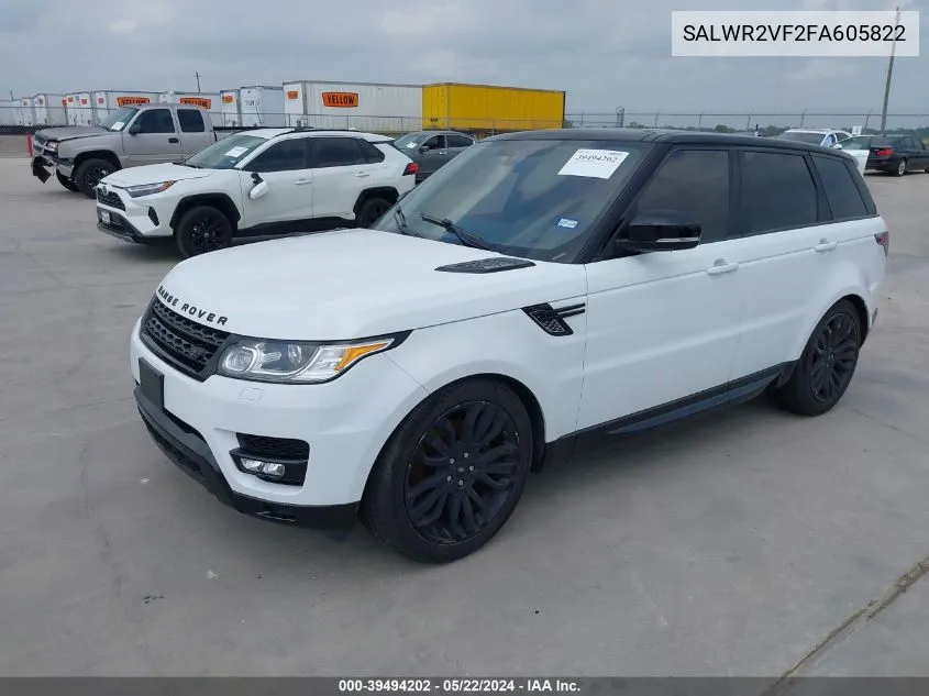 SALWR2VF2FA605822 2015 Land Rover Range Rover Sport 3.0L V6 Supercharged Hse