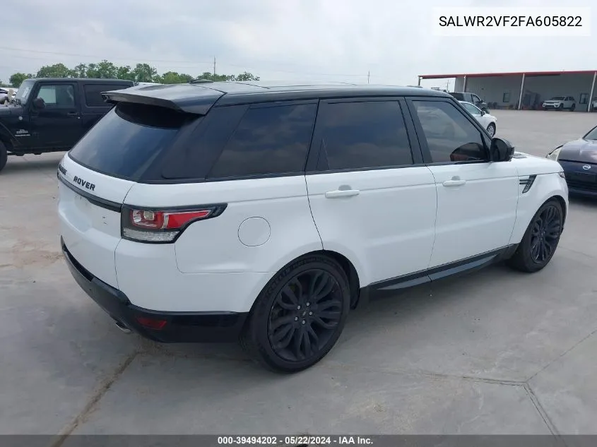 SALWR2VF2FA605822 2015 Land Rover Range Rover Sport 3.0L V6 Supercharged Hse