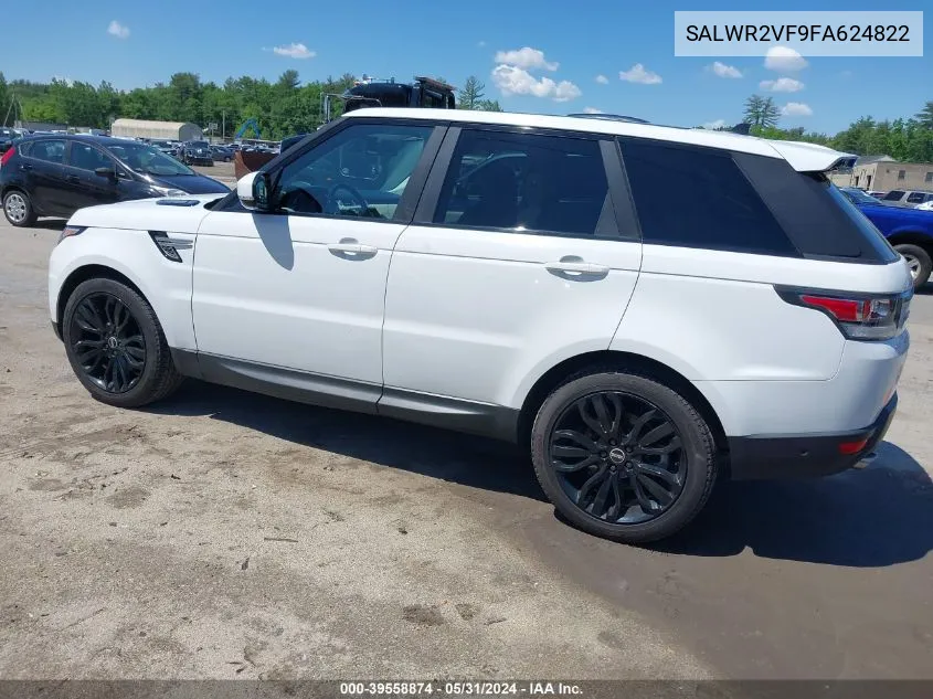 2015 Land Rover Range Rover Sport 3.0L V6 Supercharged Hse VIN: SALWR2VF9FA624822 Lot: 39558874